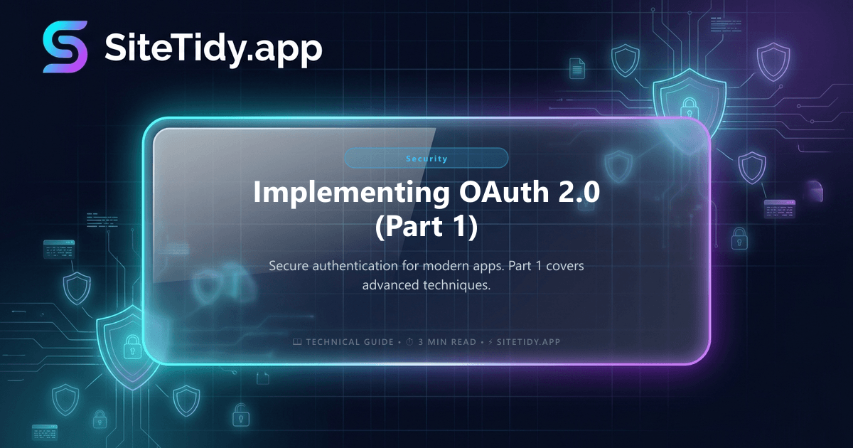 Implementing OAuth 2.0 (Part 1)